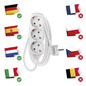 Preview: Emos Steckdosenleiste 3-fach 1,5m Weiß PVC P0321R
