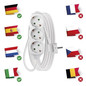 Preview: Emos Steckdosenleiste 3-fach 5m Weiß PVC P0325R