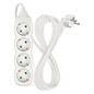 Preview: Emos Steckdosenleiste 4-fach 5m Weiß PVC P0425R