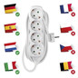 Preview: Emos Steckdosenleiste 4-fach 5m Weiß PVC P0425R