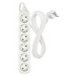 Preview: Emos Steckdosenleiste 6-fach 3m Weiß PVC P0623R