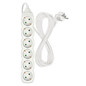 Preview: Emos Steckdosenleiste 6-fach 5m Weiß PVC P0625R