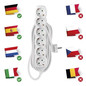 Preview: Emos Steckdosenleiste 6-fach 5m Weiß PVC P0625R