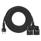 Preview: Emos Verlängerungskabel Außen 20m 2-fach 1,5mm² Schwarz Gummi IP44 P0703