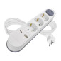 Preview: Emos Steckdosenleiste 3-fach mit Schalter USB-A+USB-C PD 2m Weiß P1322PD