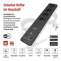 Preview: Emos Verlängerungskabel GoSmart 4-fach WiFi USB-C 2m Weiß-Schwarz P1422SM
