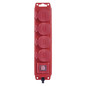 Preview: Emos Steckdosenleiste 4-fach mit Schalter 3m IP44 Schwarz Rot Gummi P14231