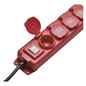 Preview: Emos Steckdosenleiste 4-fach mit Schalter 5m IP44 Schwarz Rot Gummi P14251