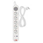 Preview: Emos Steckdosenleiste 5-fach mit Schalter USB-A+USB-C Schnellladen 3m P1523FC
