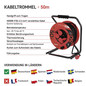 Preview: Emos Kabeltrommel 4-fach 50m 2,5mm² Gummi P19221