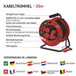 Preview: Emos Kabeltrommel 4-fach 25m 2,5mm² Gummi P19625