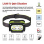 Preview: Emos LED Stirnlampe 175lm Akku Grün-schwarz P3545