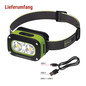 Preview: Emos LED Stirnlampe 175lm Akku Grün-schwarz P3545