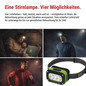 Preview: Emos LED Stirnlampe 175lm Akku Grün-schwarz P3545