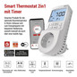 Preview: Emos Steckdosenthermostat GoSmart 2in1 WiFi digitale Zeitschaltuhr Schutzkontakt P56601SH
