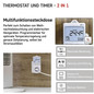 Preview: Emos Steckdosenthermostat 2in1 mit digitaler Zeitschaltuhr Schutzkontakt P5660SH