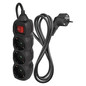 Preview: Emos Steckdosenleiste 3-fach mit Schalter 1,5m Schwarz PVC PC1321R