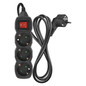 Preview: Emos Steckdosenleiste 3-fach mit Schalter 1,5m Schwarz PVC PC1321R