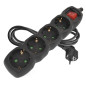 Preview: Emos Steckdosenleiste 4-fach mit Schalter 1,5m Schwarz PVC PC1421R