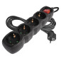 Preview: Emos Steckdosenleiste 4-fach mit Schalter 3m Schwarz PVC PC1423R