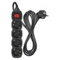 Preview: Emos Steckdosenleiste 4-fach mit Schalter 3m Schwarz PVC PC1423R