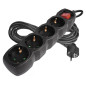 Preview: Emos Steckdosenleiste 4-fach mit Schalter 5m Schwarz PVC PC1425R