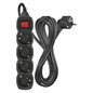 Preview: Emos Steckdosenleiste 4-fach mit Schalter 5m Schwarz PVC PC1425R