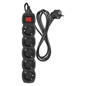 Preview: Emos Steckdosenleiste 5-fach mit Schalter 1,5m Schwarz PVC PC1521R