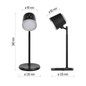 Preview: Emos LED Schreibtischleuchte 6W CCT warm-/neutral-/tageslichtweiss 3000K/4000K/6500K Akku Schwarz Aluminium 25x10cm Z7636B