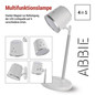 Preview: Emos LED Schreibtischleuchte 6W CCT warm-/neutral-/tageslichtweiss 3000K/4000K/6500K Akku Weiß Aluminium 25x10cm Z7636W