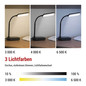 Preview: Emos LED Schreibtischleuchte 12W CCT warm-/neutral-/tageslichtweiss 3000K/4000K/6500K Schwarz 30cm Z7638B