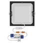 Preview: Emos LED Einbaustrahler Nexxo 12,5W CCT warm-/neutralweiss 3000K/3500K/4000K Schwarz Aluminium 17x17cm ZD2333
