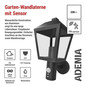 Preview: Emos LED Gartenstrahler Adenia Bewegungsmelder IP44 Schwarz Aluminium 20x15cm ZGB040P