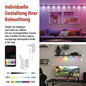Preview: Emos LED Leuchtenset RGBIC 12-teilig 7W CCT warm-/tageslichtweiss 3000K/6500K dimmbar WiFi Weiß 255cm ZIW15CR