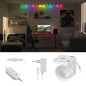 Preview: Emos LED Leuchtenset RGBIC 12-teilig 7W CCT warm-/tageslichtweiss 3000K/6500K dimmbar WiFi Weiß 255cm ZIW15CR