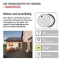 Preview: Emos LED Wandleuchte Zuri 14W warmweiss 3000K Bewegungsmelder IP54 Schwarz Weiß Ø21,5cm ZM3131