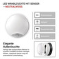 Preview: Emos LED Wandleuchte Zuri 14W neutralweiss 4000K Bewegungsmelder IP54 Schwarz Weiß Ø21,5cm ZM3231