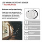 Preview: Emos LED Wandleuchte Zuri 14W neutralweiss 4000K Bewegungsmelder IP54 Schwarz Weiß Ø21,5cm ZM3231