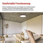Preview: Emos LED Deckenleuchte Sabi 30W CCT warm-/tageslichtweiss 2700K/6500K dimmbar Fernbedienung Weiß Stahl 40cm ZM5111