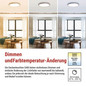 Preview: Emos LED Deckenleuchte Sabi 30W CCT warm-/tageslichtweiss 2700K/6500K dimmbar Fernbedienung Weiß Stahl 40cm ZM5111