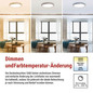 Preview: Emos LED Deckenleuchte Sabi 45W CCT warm-/tageslichtweiss 2700K/6500K dimmbar Fernbedienung Weiß Stahl 50cm ZM5112