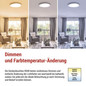 Preview: Emos LED Deckenleuchte Remi 45W CCT warm-/tageslichtweiss 2700K/6500K dimmbar Fernbedienung Weiß Stahl 51cm ZM5113