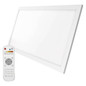 Preview: Emos LED Deckenleuchte Rivi 25W CCT warm-/tageslichtweiss 2700K/6000K dimmbar Fernbedienung Weiß Aluminium 29,5x59,5cm ZM5172