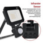 Preview: Emos LED Fluter mit Bewegungsmelder Simpo 20W neutralweiss 4000K IP44 Schwarz Aluminium 11x16cm ZS2323