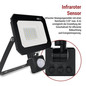 Preview: Emos LED Fluter mit Bewegungsmelder Simpo 30W neutralweiss 4000K IP44 Schwarz Aluminium 14x17,5cm ZS2333