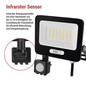 Preview: Emos LED Fluter mit Bewegungsmelder Glaro 30W neutralweiss 4000K IP54 Schwarz Aluminium 16x18cm ZS2334B