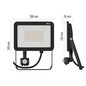 Preview: Emos LED Fluter mit Bewegungsmelder Inovo 50W neutralweiss 4000K IP65 Anthrazit Aluminium 20x14,5cm ZS2742