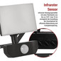 Preview: Emos LED Fluter mit Bewegungsmelder Tambo 10W neutralweiss 4000K IP54 Schwarz Aluminium 10,5x14cm ZS2912