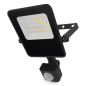 Preview: Emos LED Fluter mit Bewegungsmelder Visio 20W neutralweiss 4000K IP54 Schwarz Aluminium 18,5x11cm ZS2923