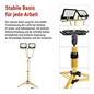 Preview: Emos LED Fluter Set mit Stativ Glaro 2x 100W neutralweiss 4000K IP65 Schwarz Gelb Aluminium 73x63cm ZS3215.2